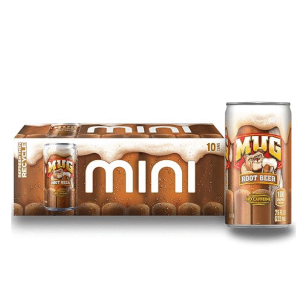 Mug Root Beer Soda, 7.5 Ounce Mini Cans