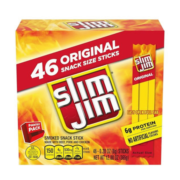 Slim Jim Smoked Meat Sticks, Original Flavor