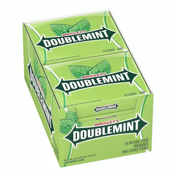 DOUBLEMINT Mint Gum Chewing Gum Bulk Pack, 15 Stick (Pack of 10)