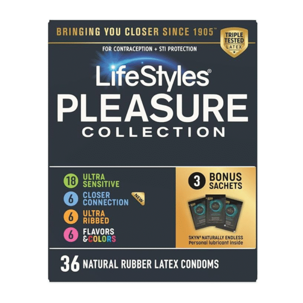 Lifestyles Pleasure Collection Assorted Lubricated Natural Latex Condoms