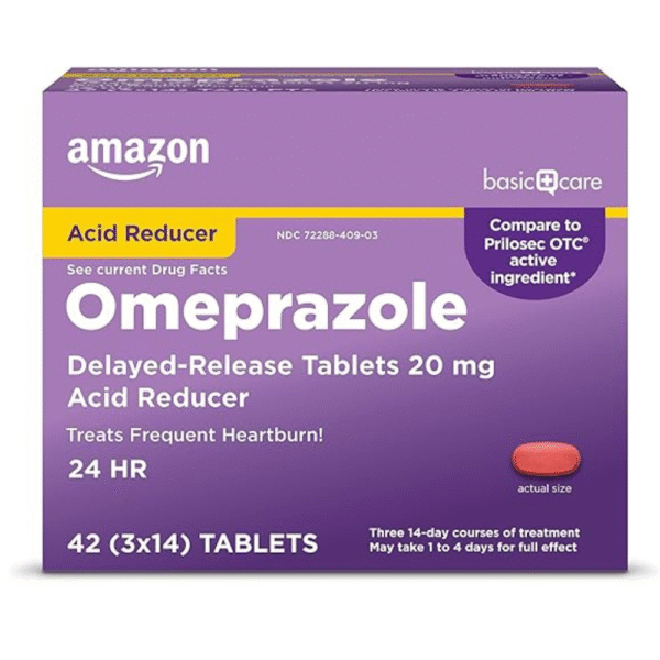 Amazon Basic Care Omeprazole Delayed Release Tablets 20 mg