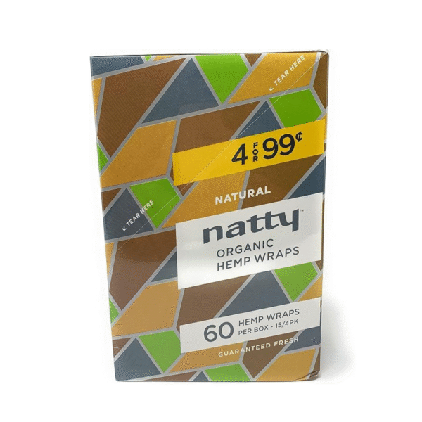Natty Full Width Hemp Wraps 15Packs Per Box 4 Wraps Per Pack