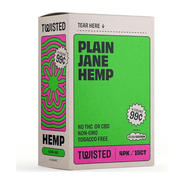 15 pk Twisted Hemp Wrap Plain Jane 4 leaf per pk