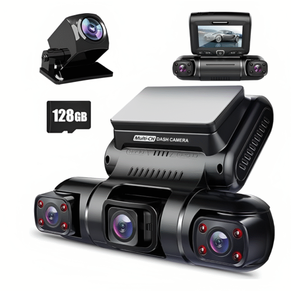 PRUVEEO 360 Degree View 4 Channel Dash Cam Front and Rear Inside Left Right