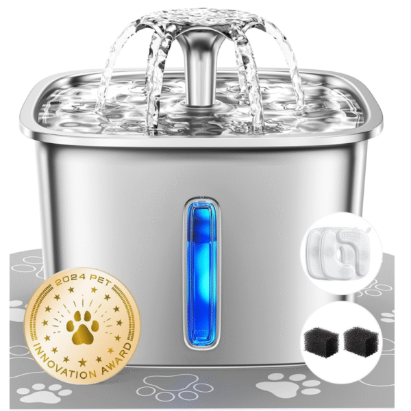 Veken Innovation Award Winner Stainless Steel Cat Water Fountain