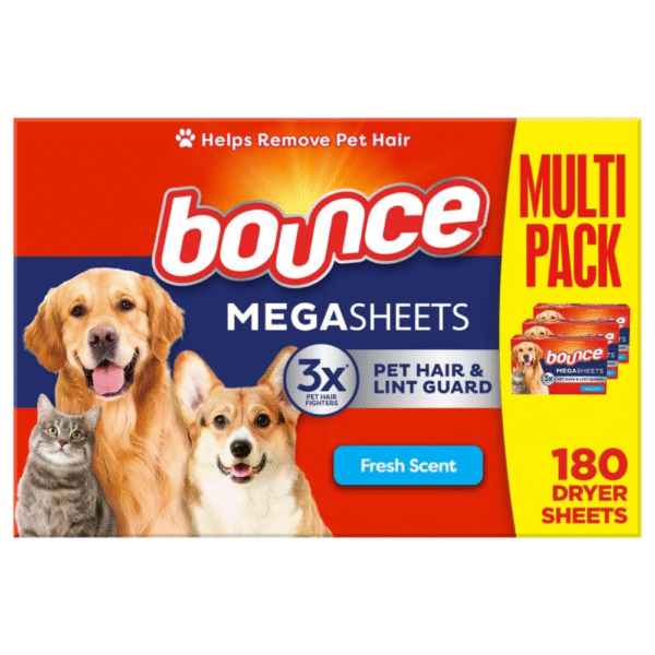 Bounce Pet Hair and Lint Guard Mega Fabric Softener Dryer Sheets